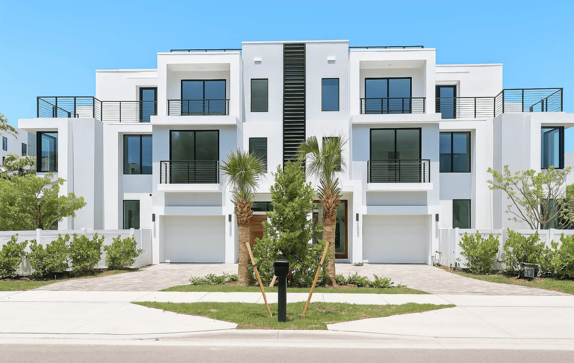 Exterior of Centennial Square Townhomes in Delray Beach, Florida.